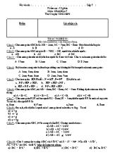 Bộ đề kiểm tra 15 phút môn Hình học Lớp 7 - Năm học 2018-2019